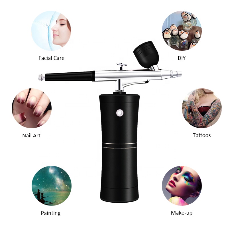 Mini Pin Cầm Tay Barber Cordless Air Brush Compressor Kit Nail Art/ Tattoo/Sở Thích Sơn Cordless Sạc Airbrush