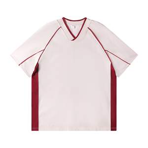 Wholesale Clothing 260g Heavy Weight 100 Cotton V Neck <b>Raglan</b> Short <b>Sleeve</b> Jersey Style Men Sportswear <b>T</b>-<b>shirt</b> - Product Image 1