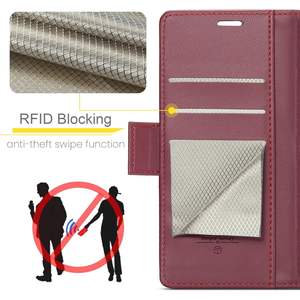 Funda para Samsung Galaxy S21, tipo cartera, de cuero PU, con tapa, tarjetero, bloqueo RFID, soporte y a prueba de golpes - Product Image 1