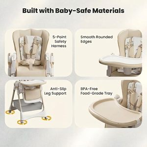 Silla Alta para Bebé, Portátil, de Alta Calidad, Cómoda, Ahorra Espacio, Ajustable - Product Image 2