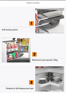 Chiusura morbida Armadio Da Cucina Organizzatori Nano Magico Angolo Scorrevole Filo Scaffali Per Mobili Da Cucina - Product Image 6
