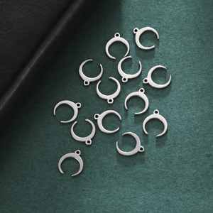 Mini-breloques lune et étoile, <span class=keywords><strong>pendentif</strong></span> croissant en acier inoxydable pour la fabrication de bijoux, colliers, bracelets, cadeaux, bijoux fins DIY - Product Image 4