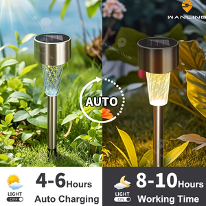 Lampe solaire extérieure étanche, lampe solaire LED en acier inoxydable pour jardin, patio, pelouse, cour et paysage - Product Image 3