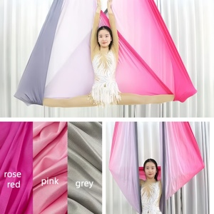 Meilleur hamac de yoga aérien anti-gravité balançoire <span class=keywords><strong>lit</strong></span> de yoga volant de couleur dégradée avec faible étirement en nylon durable - Product Image 4
