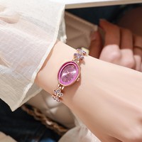Nouvelle montre de luxe pour femme à quartz avec bracelet en acier titane et chaîne en zircon, cadran en alliage de 37 mm