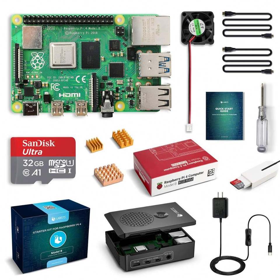 Raspberry Pi 4 Complete Starter Kit - 4GB RAM & 32GB SD