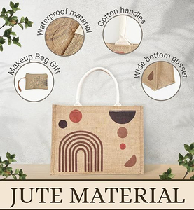 Promotional Printing Shopping Beach Tourism Art Design Recycled Waterproof Tote Jute Bag Original - Product Image 4