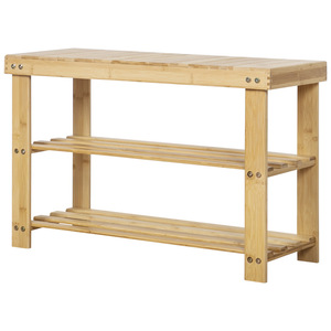 Bamboo <b>Shoe</b> <b>Rack</b> Medium Size Multi Tier Storage <b>Bench</b> For Entryway Home Use Dustproof Minimalist Design - Product Image 5
