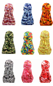 Durag da Uomo alla Moda, <span class=keywords><strong>Turbante</strong></span> <span class=keywords><strong>Bandana</strong></span> con Cuciture Esterne, Stampa Mimetica, Copricapo Durag Camo - Product Image 2