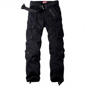 Men's Tactical <b>Pants</b> Smart Casual Fleece Lining Elastic Waist 8 Pockets <b>Work</b> <b>Cargo</b> Quick Dry Breathable Straight Winter Outdoor - Product Image 1