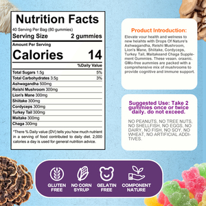 Suplemen Kesehatan Campuran Jamur dalam Bentuk Kantong Khusus, Meningkatkan Imunitas, Meningkatkan Fokus, Permen Jeli Jamur - Product Image 5