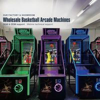 Machine d'arcade professionnelle de tir au panier à monnayeur en métal, avec écran LCD et panier mobile, grande taille, pour usage intérieur, personnalisable, vente en gros
