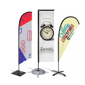 Prix d'usine bon marché Drapeaux de <span class=keywords><strong>pied</strong></span> d'impression numérique Poteaux de carbone double face Drapeau de plage - Product Image 1