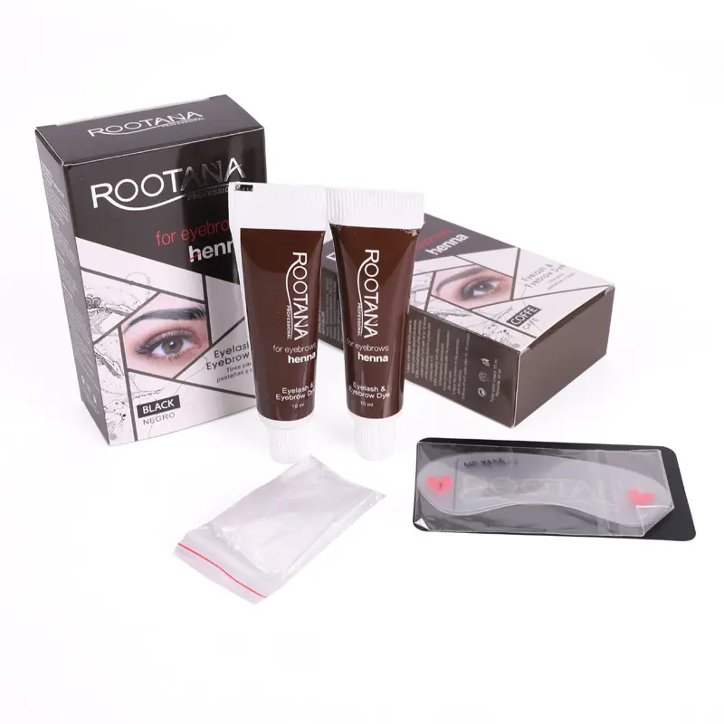 Kit de teinture professionnelle au henné, crème de teinture Semi-permanente pour sourcils, Kit de teinture au henné