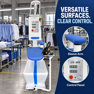 <span class=keywords><strong>Table</strong></span> de repassage <span class=keywords><strong>vapeur</strong></span> commerciale avec bras <span class=keywords><strong>pour</strong></span> manches, idéale <span class=keywords><strong>pour</strong></span> les usines de confection de vêtements, les nettoyeurs à sec et les usines de finissage de blanchisserie - Product Image 1
