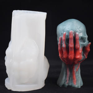 Early Riser tenant un crâne à la main bougies parfumées moule en silicone moule à bougie en plâtre décoration <span class=keywords><strong>de</strong></span> mariage outils <span class=keywords><strong>de</strong></span> gâteau moulures - Product Image 1