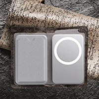 Porte-cartes magnétique haut de gamme et portefeuille pour argent liquide, batterie externe 10000 mAh avec charge sans fil et Type-C pour iPhone