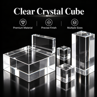 Bloc de cristal transparent poli HBL, forme cubique, plusieurs tailles, cube de cristal pour gravure laser, artisanat