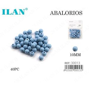 ILAN Abalorios Perline rotonde blu da 10 mm 40 pezzi per la creazione di gioielli - Product Image 1