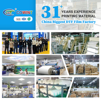 Cowint autocollant transfert à froid uv dtf film rouleau transfert dtf uv pet film rouleau uv dtf autocollant film feuille