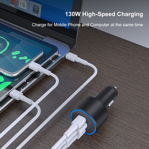 Cargador de coche USB de carga rápida Max 130W Dual PD 100W 30W QC3.0 18W cargador de coche para carga de teléfono MacBook ipad - Product Image 5