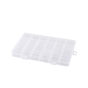 Caja de almacenamiento de plástico transparente con 24 compartimentos y ranuras fijas para joyería, cuentas, piezas pequeñas, estuche organizador - Product Image 5