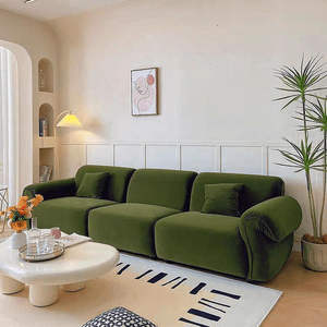 Canapé Octopus Rétro Français, Ligne Droite, Rembourré, Remplissage en Mousse, pour Salon, Style Crème, Design Vintage - Product Image 1