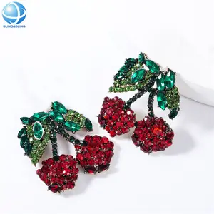 Chaussures de fruits de cerise en cristal, ornement pour femmes, sandales artisanales, bijoux de décoration