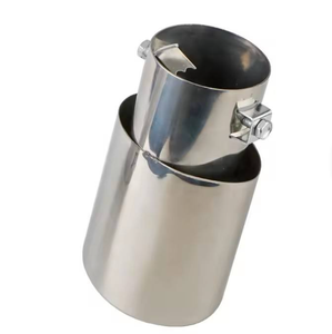 Terminale di Scarico Universale AsiaLink per Auto, 63mm, in Acciaio Inox Lucidato a Specchio, Finitura Cromata, Modifica per Terminale Posteriore - Product Image 2