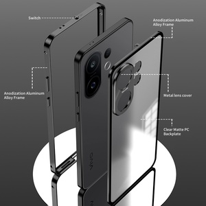 Casing Bumper Magnetik Elastis Logam untuk VIVO x200 FE, Pelindung Lensa PC Transparan Buram untuk vivo S30 / S30 Pro Mini, Penutup Belakang - Product Image 3