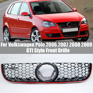 Rejilla de malla tipo panal para parachoques delantero de coche Volkswagen VW Polo 2006 2007 2008 2009, estilo GTI, panel de rejilla central - Product Image 1
