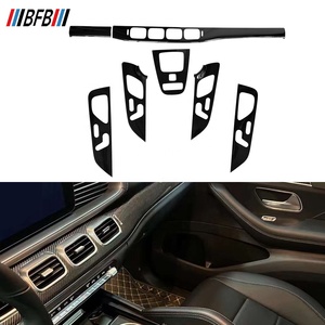 Kit d'intérieur de voiture en fibre de carbone sèche noire avec revêtement UV pour <span class=keywords><strong>Mercedes</strong></span> Classe <span class=keywords><strong>GLE</strong></span> W167 2019-<span class=keywords><strong>2022</strong></span>, garniture de console centrale, ruban adhésif 3M - Product Image 1