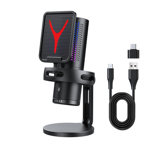 GM7, recién llegado, micrófono para juegos, micrófono de condensador profesional, micrófono RGB para <span class=keywords><strong>PC</strong></span>, ordenador portátil, Podcast, Gamer, Karaoke - Product Image 1