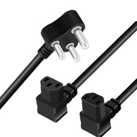 Câble d'alimentation 6A 250V SABS BS IEC H05VV-F 3 broches type D Afrique du Sud avec indice de protection IP20
