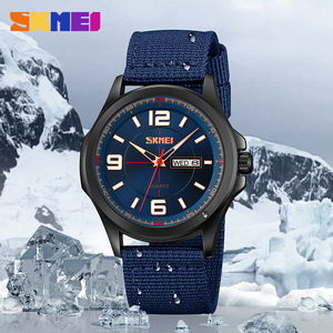 Skmei Men's Quartz Watch Black Nylon Strap Luminous Waterproof Date Week Display Diver Style Analog Wristwatch - Product Image 4