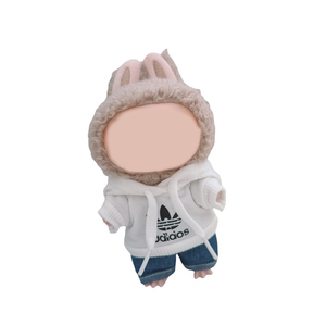 <span class=keywords><strong>Sudadera</strong></span> con capucha de algodón, pantalones en negro, blanco y gris, ropa de asiento para muñeco de peluche de 17 cm, Big Into Energy Have a Seat Macaron - Product Image 3