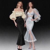 Robe longue de soirée sexy et élégante pour femme, style coréen, idéale pour les cocktails, les soirées, les bals de promo et les occasions décontractées estivales.