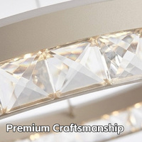 Lustre suspendu LED rond moderne nordique contemporain, réglable en hauteur, à intensité variable, en acrylique de luxe