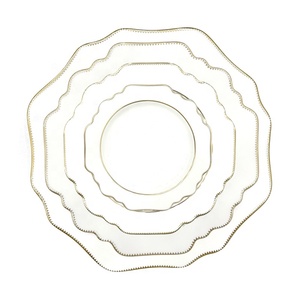 White Wedding Sunflower Ceramic <b>Dinnerware</b> Set Restaurant Party Porcelain Chargers Plate Irregular Dinner Plates - Product Image 2