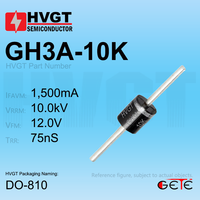 Diode redresseuse en silicium haute tension HVGT GH3A-10K 3.0A 10kV 75nS à récupération rapide et à courant élevé, montage en surface -55~+150°C