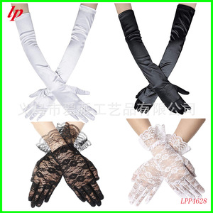 Gants de mariée en satin blanc longs de 52 cm pour les événements formels de mariage - Product Image 3