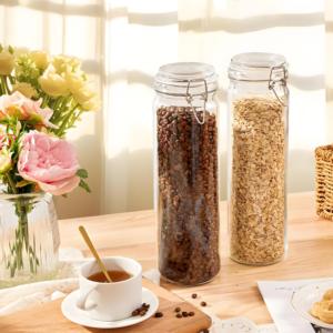 Extra Large 2-Liter Clear Glass Jar with Lid Tall <strong>Skinny</strong> Style for <strong>Pasta</strong> and Spaghetti - Product Image 6