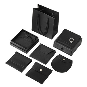Fabriek Directe Verkoop Zwarte Envelop Pakket Sieraden Verpakking Custom Logo Case Voor Ring Armband Oorbellen Geschenkdoos Set - Product Image 1