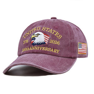 Gorra Conmemorativa del 250 Aniversario de la Independencia de EE. UU. Estilo <span class=keywords><strong>Retro</strong></span> Desgastado - Algodón Suave Lavado con Parche Bordado - Product Image 3
