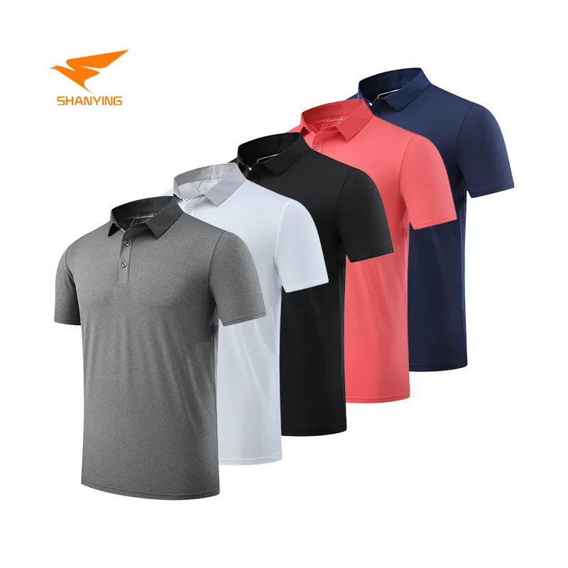 Quick Dry Solid Polyester Polo T Shirts Custom Printing Plain Dry Fit 100% Cotton Polo Shirts