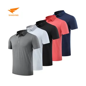 Camiseta de polo de poliéster lisa de secagem rápida, camisa personalizada com estampa lisa e seca em 100% algodão