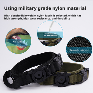 Explosion-proof Shock protection <strong>Tactical</strong> Aesthetic Modern Bulk Thick Weighted Thick <strong>Dog</strong> <strong>Collar</strong> Waterproof With AirTag Holder - Product Image 3