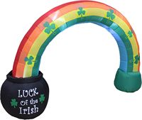 Arche gonflable arc-en-ciel de 6 pieds pour la Saint-Patrick, porte-bonheur irlandais, avec lumières LED pré-éclairées, décoration extérieure
