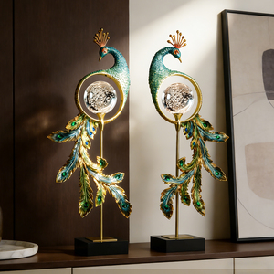 New <b>Chinese</b> Style Enamel Peacock Ornament Crystal <b>Ball</b> Decor for Living Room Entryway Gift - Product Image 3