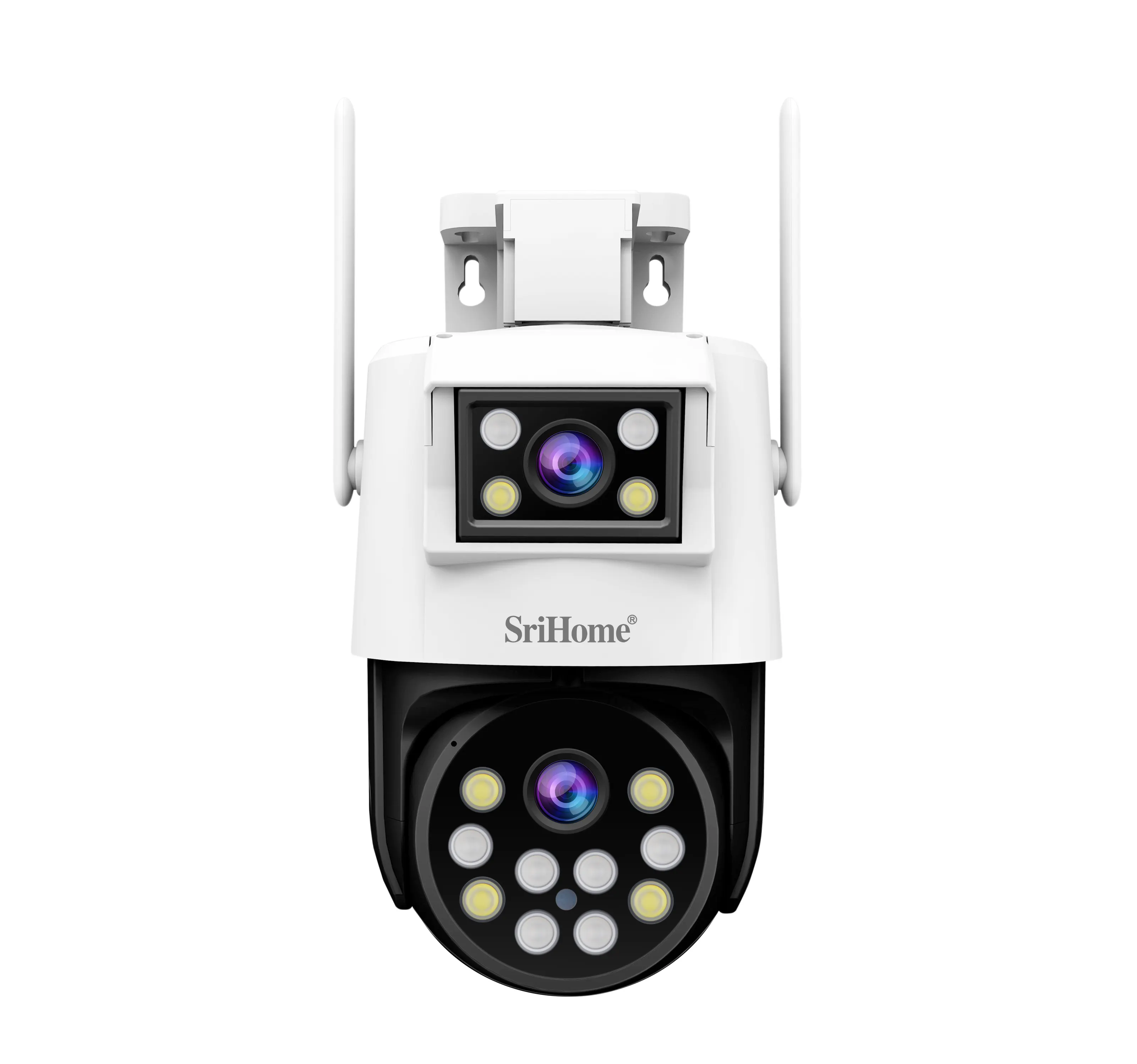 Sıcak satış ev güvenlik 2 + 2MP çift Lens açık kablosuz güvenlik WiFi CCTV PTZ IP kamera Video Dome PTZ gözetim kamera